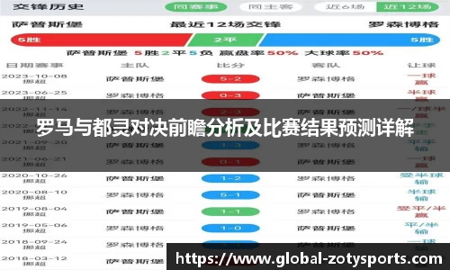 罗马与都灵对决前瞻分析及比赛结果预测详解